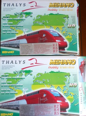 Mehano T676 AC et T677 AC H0: 6 Voitures Intermédiaires du TGV Thalys