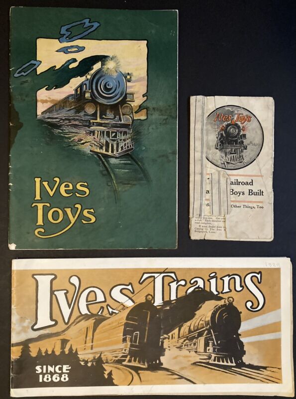 ORIGINAL Ives Toys Trains Catalogs 1914, 1929 & RARE RAILROAD CLUB "As is"
