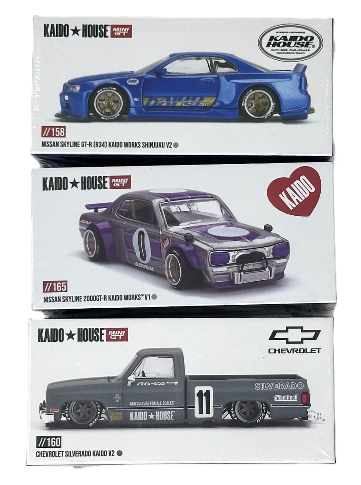 kaido house 9台セット R34 510 SILVERADO 等 Kaido House - Nissan Skyline R34 Hornet & Chevy Silverado