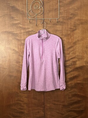 LAYER 8 Womens M Plum Blossom Heathered Long Sleeve Quarter Zip Active Top Knit 