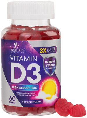 Vitamin D3 Gummy - Extra Strength 125mcg 5,000IU Supplement for Adults and Kids