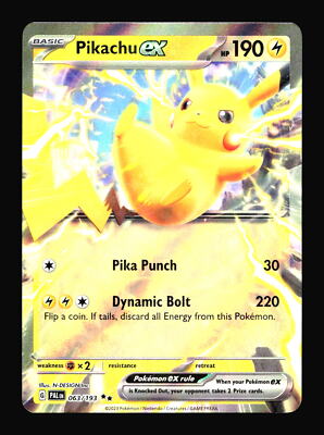 ピカチュウ2 Pikachu ex SV02: Paldea Evolved #063/193 Double Rare Pokemon