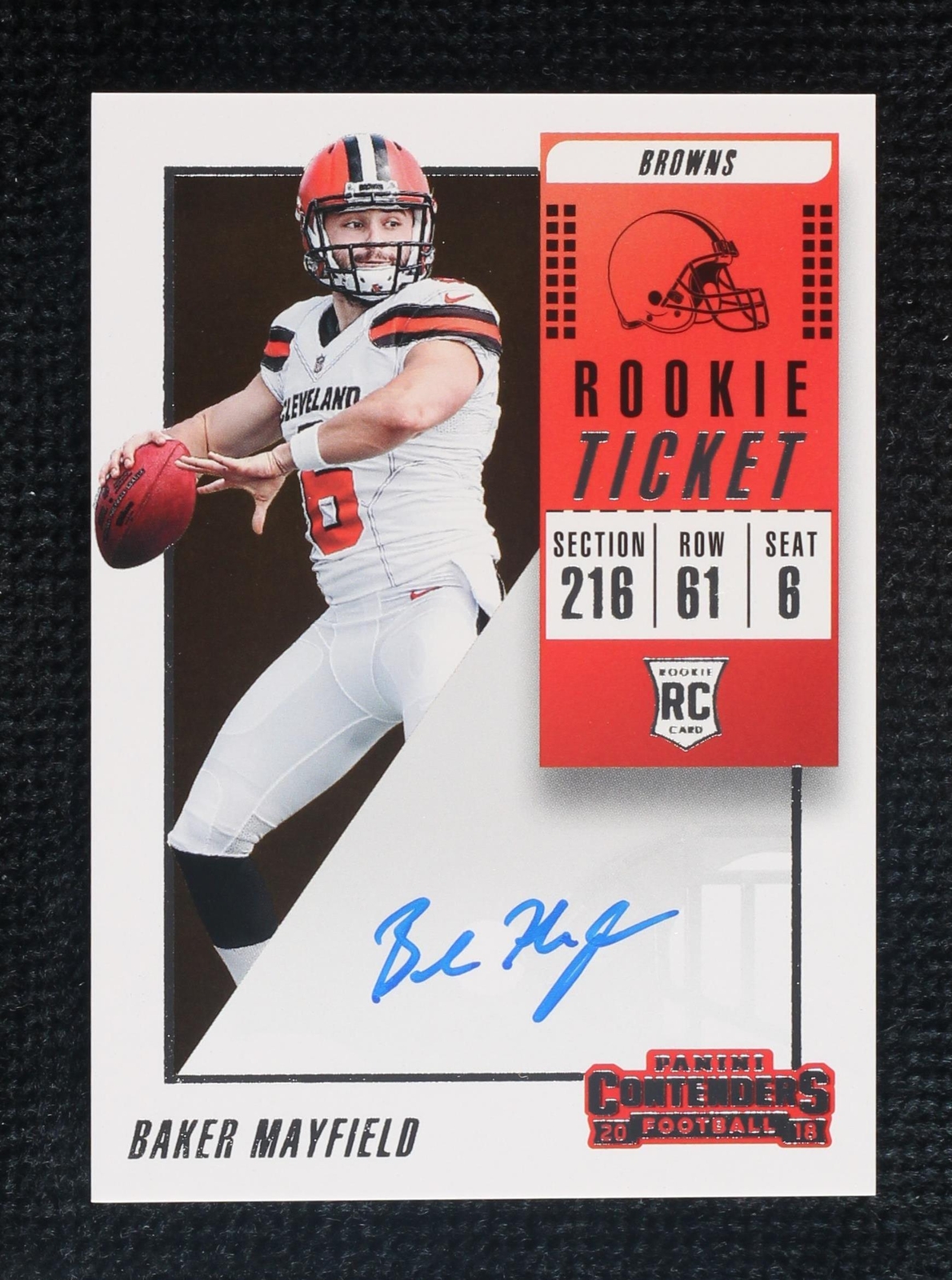 2018 Panini Contenders - Rookie Ticket RPS #101 Baker Mayfield (AU, RC)
