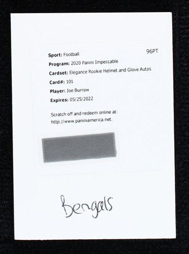 2020 Panini Impeccable Joe Burrow #101