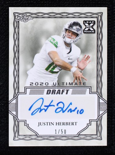 2020 Leaf Ultimate Draft Justin Herbert #BA-JH2