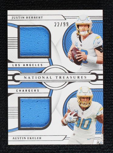 2022 Panini National Treasures Austin Ekeler Justin Herbert #GCM-LAC