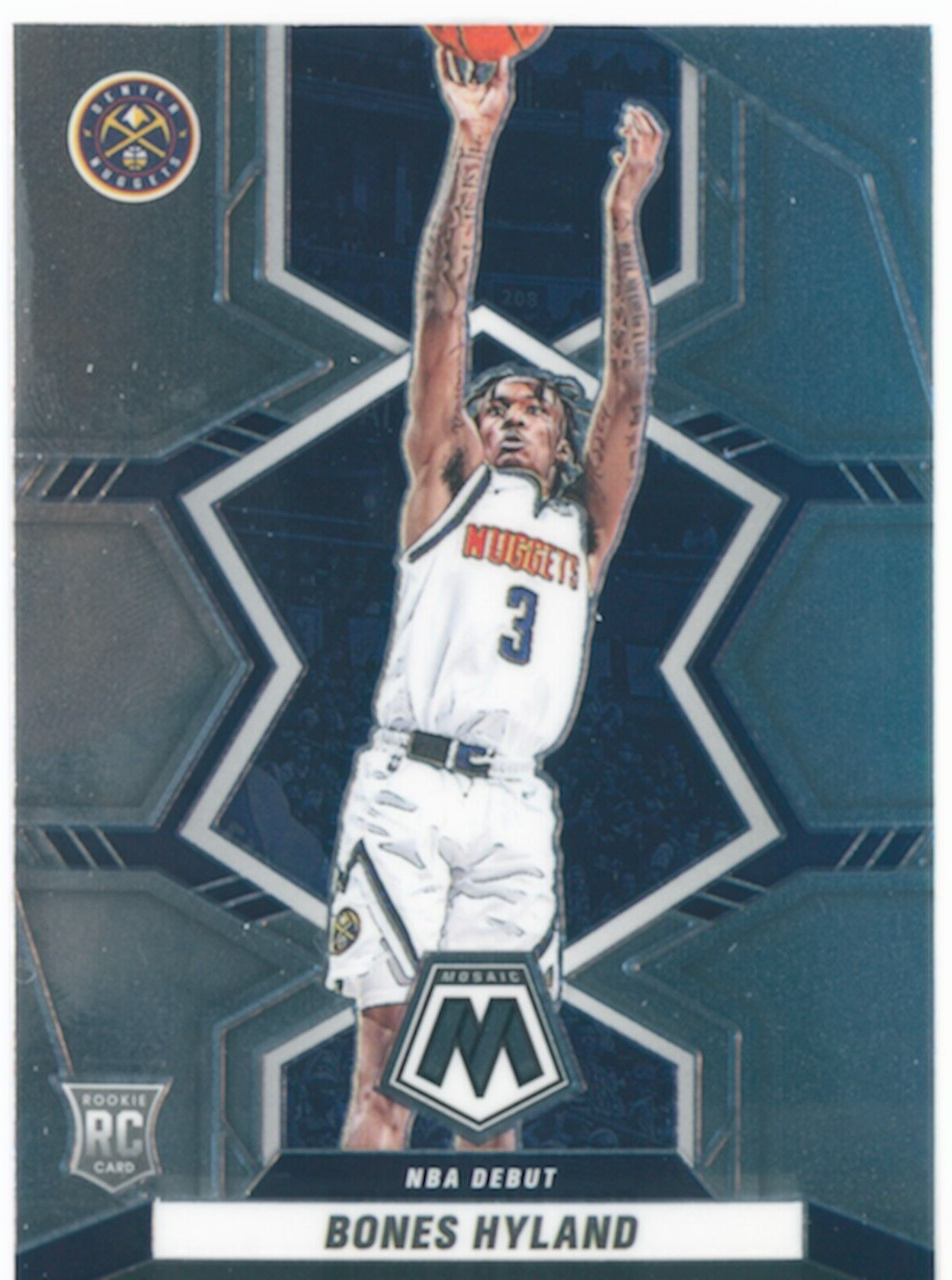 2021-22 Panini Mosaic Bones Hyland NBA Debut RC #271 Denver