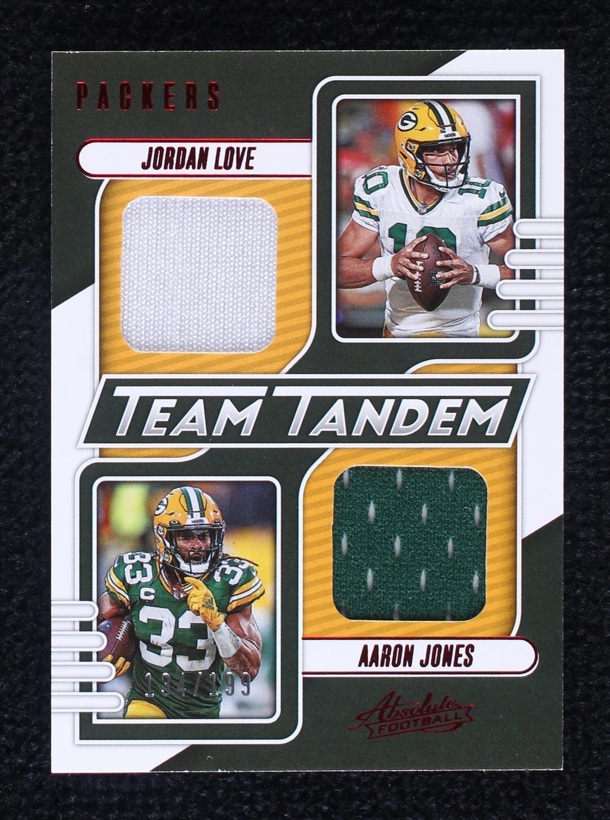 2023 Panini Absolute Aaron Jones Jordan Love #TT-GBP