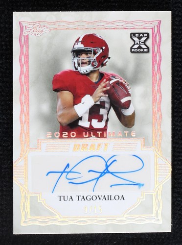 Tua Tagovailoa Auto 2020 Leaf Ultimate Draft #90-TT1