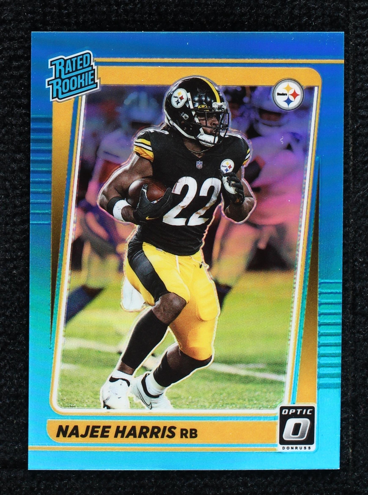 2021-panini-donruss-optic-rated-rookie-aqua-prizm-213-najee-harris