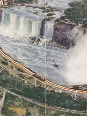 Early Niagara Great Gorge Trip Pictorial Railroad Map The Falls Whirlpool Rapids