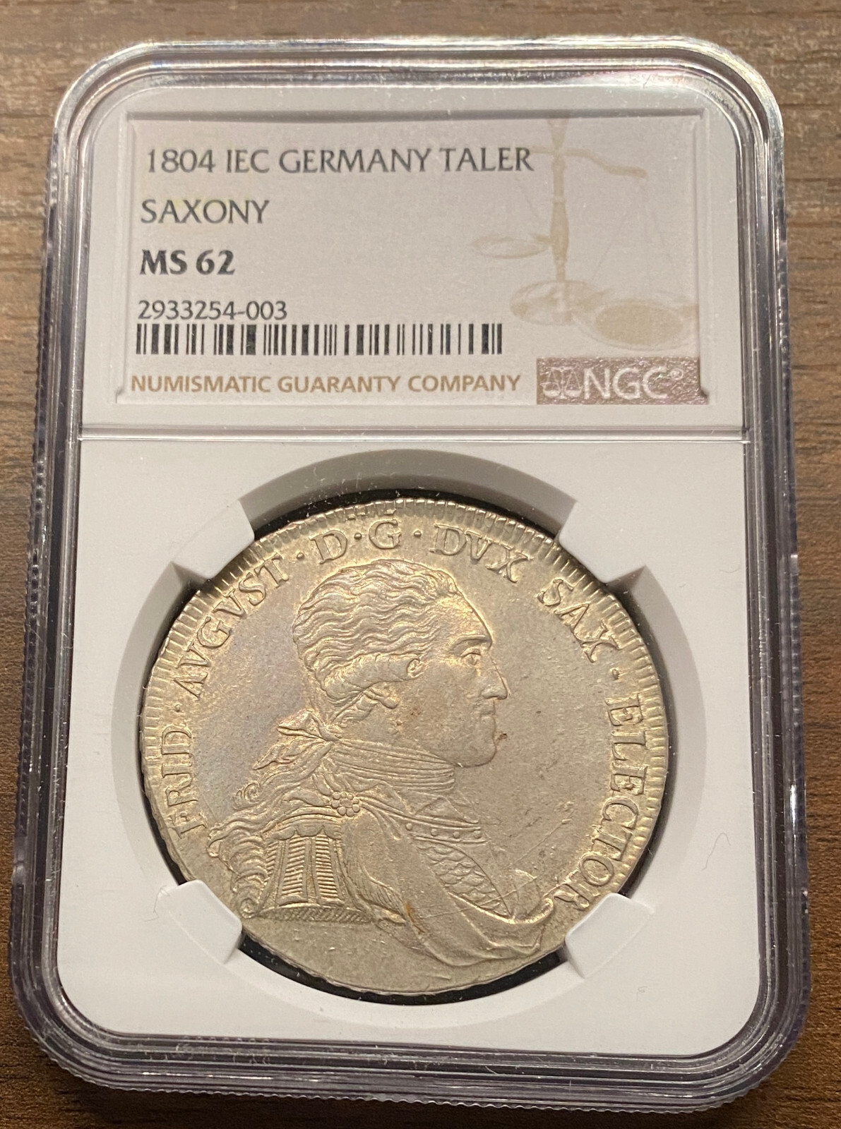 1804 Germany State Saxony IEC Taler Coin NGC MS62 Thaler UNC