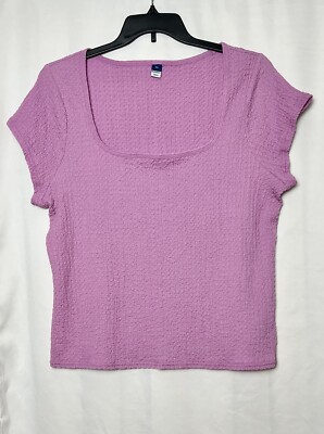 Old navy women s Short-Sleeve Fitted Square-Neck T-Shirt Color Pink Size XXL