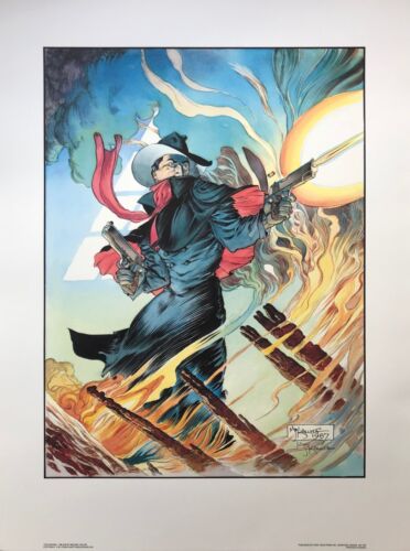 MICHAEL KALUTA rare THE SHADOW print SIGNED First Team Press 1988 LARGE 18x24