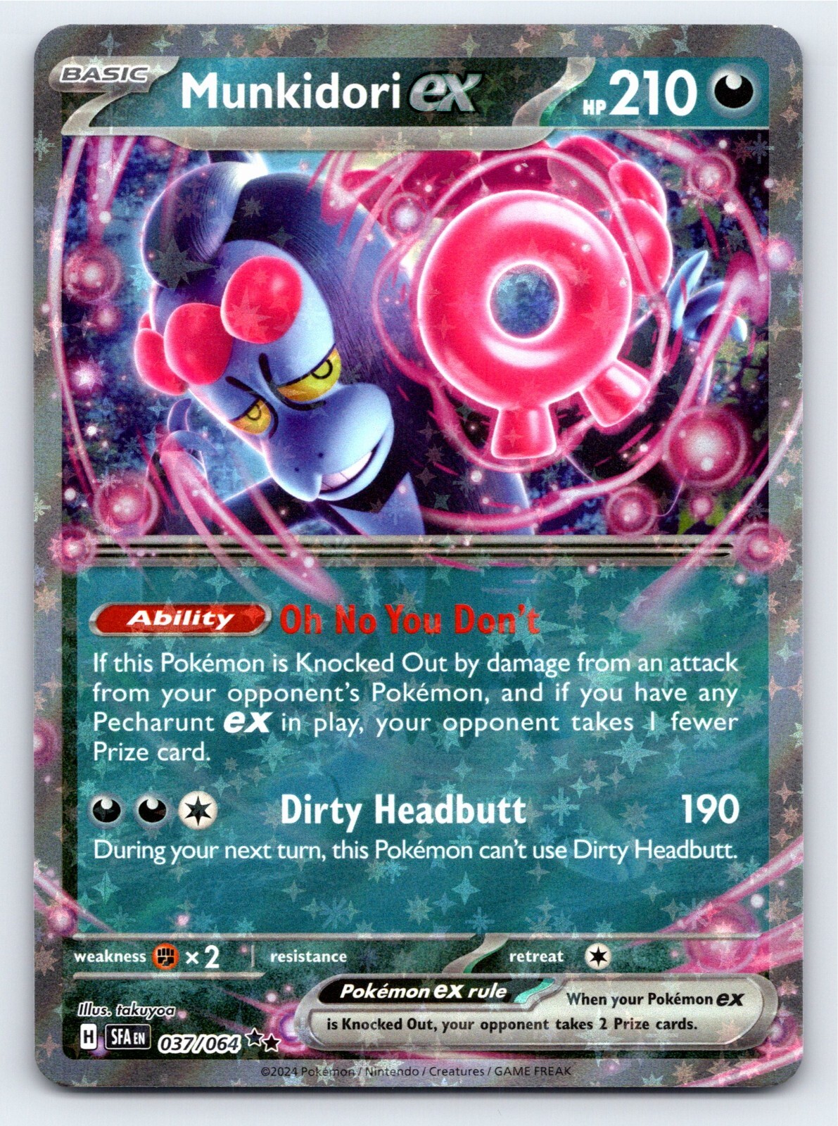 Munkidori EX 037/064 Double Rare Shrouded Fable Pokemon Card