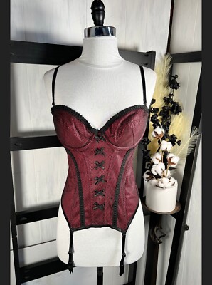 Retro UK Gossard Corset Removable Straps/Suspenders, Fishnet, 36C, New Old Stock