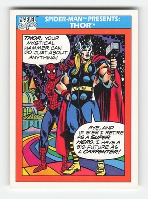 1990 Impel Marvel Universe #154 Spider-Man Presents: Thor Near Mint or Better