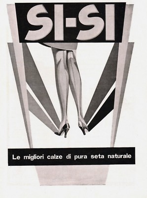 PUBBLICITA' 1932 CALZE DI PURA SETA NATURALE SISI MODA DONNA GAMBE GOLDENLADY