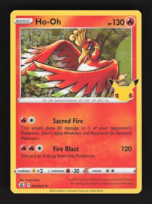 2021 Pokemon Card Ho-Oh Holo Rare #001/025 Celebrations | eBay
