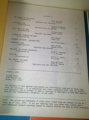 5 Archives  Star Trek Fanzines  #1 - #5