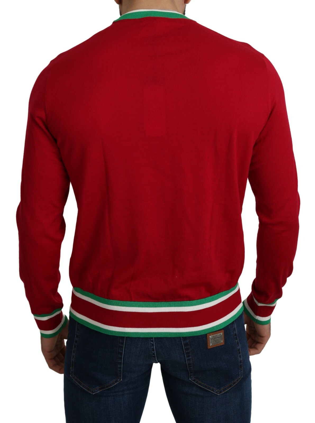 Pre-owned Dolce & Gabbana Red Sweater Wool Silk Pig Of The Year It50 / Us40 / L Rrp $1300