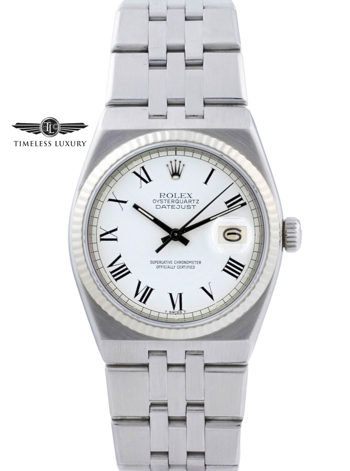 Rolex Datejust Oysterquartz 17014 Stainless Steel 36mm White Rolex Datejust Oysterquartz 17014 Stainless Steel 36mm White