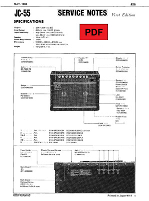 Roland Jazz Chours JC-55 Service Manual with Electronic Schematics