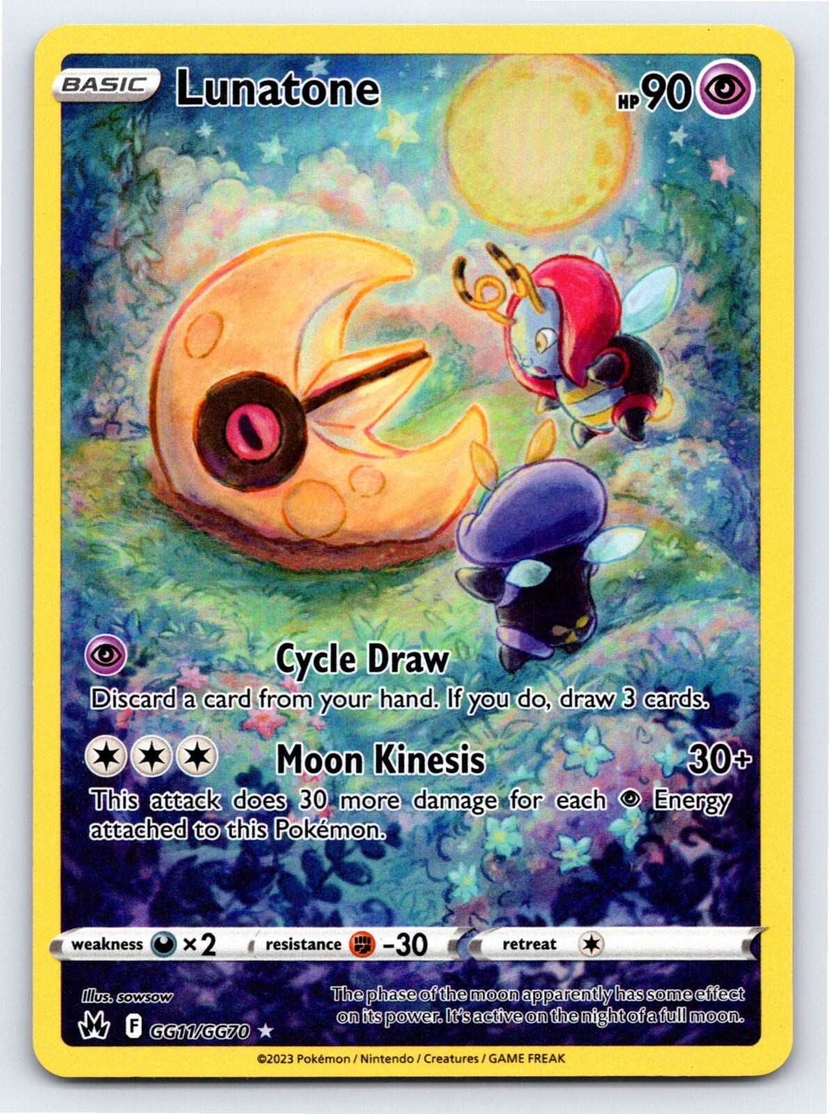 Lunatone GG11/GG70 Ultra Rare Crown Zenith Pokemon Card - NM