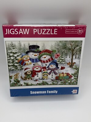 Snowman Family Christmas Puzzles for Adults 100 Pieces Christmas Jigsaw Puzzle