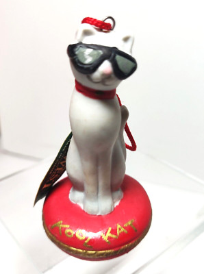 Midwest Cannon Falls Kool Kat With Sunglasses Ceramic Ornament 2.75 Inches Cat
