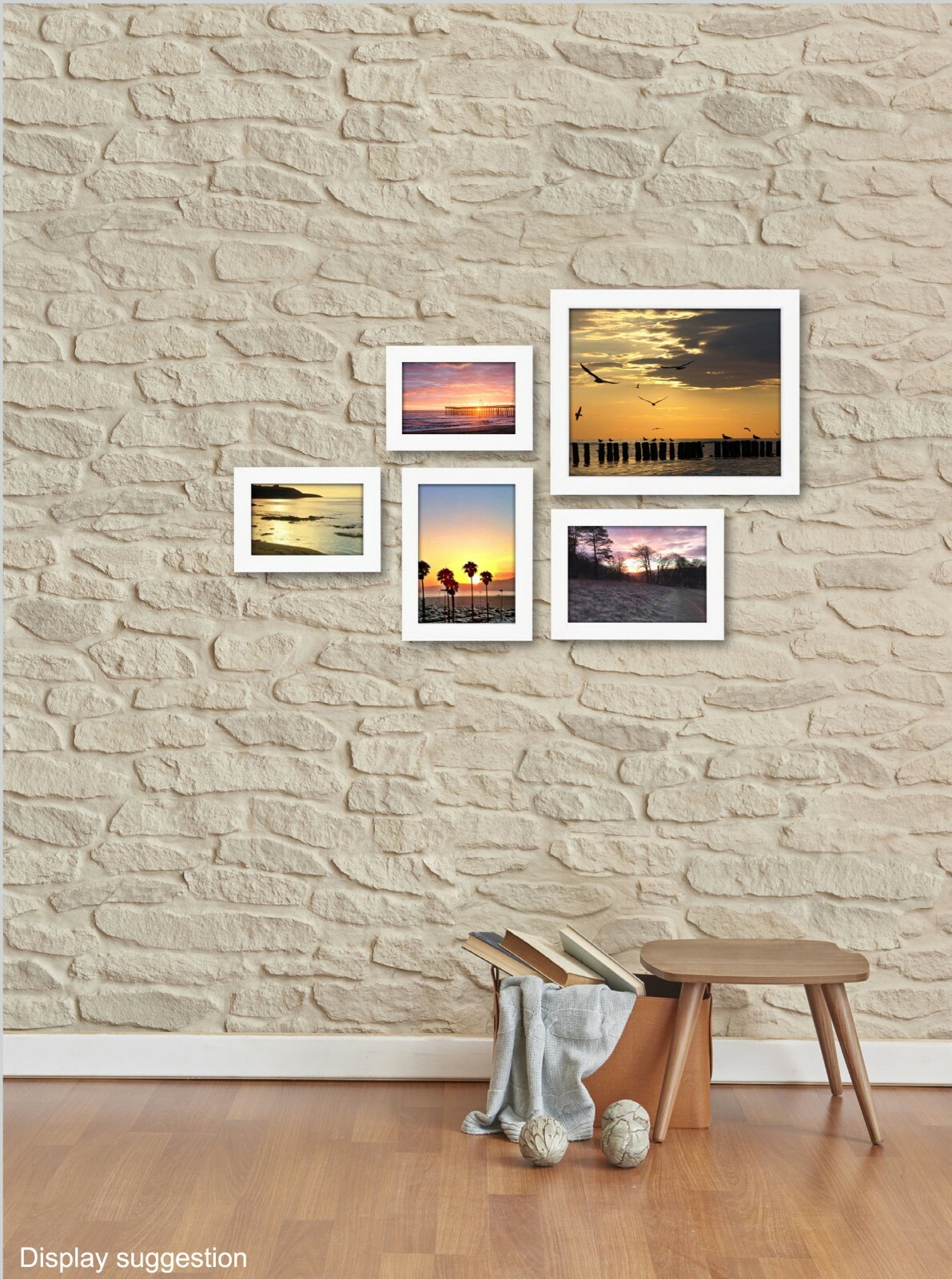 Set of 5 White Wood Gallery Aperture Photo Frames 6x4"7x5"10x8" Family