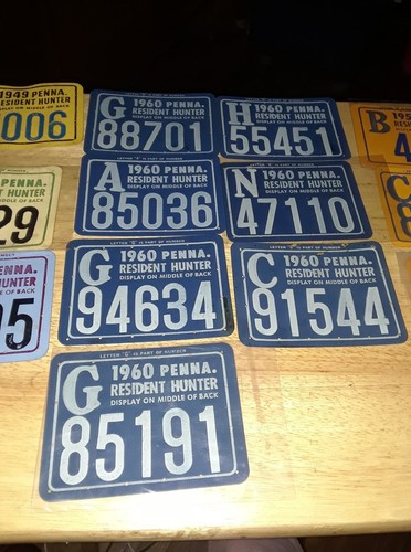 PA Hunting Licenses Vintage (14) 1949,57,58,59,60.