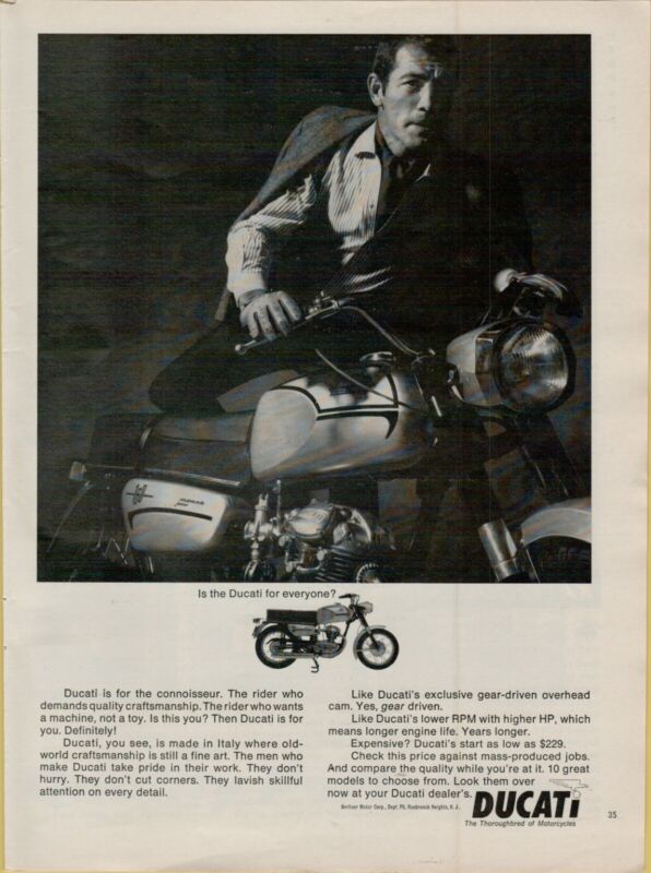 1966 Ducati 160 Monza Junior Male Model Italian Motorcycle Original Print Ad