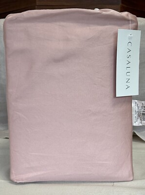 Casaluna FULL Size Supima Percale Solid Sheet Set Blush Pink - Brand New