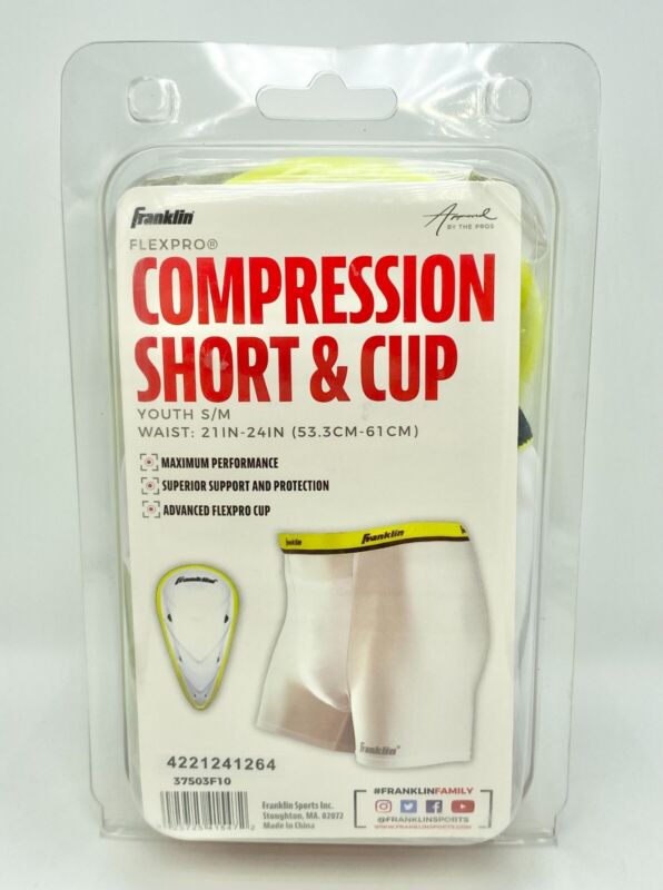 Franklin Flexpro Youth Compression Short with Cup - S/M Waist: 21 in-24in