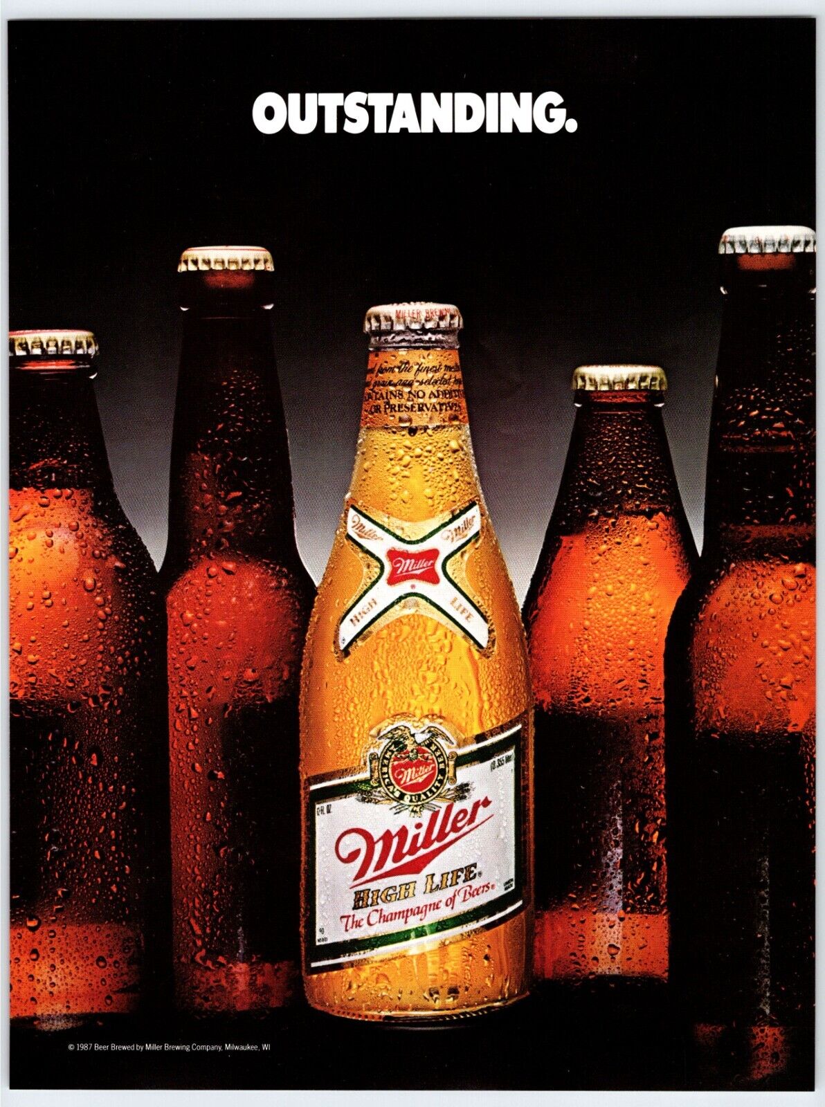 1989 OUTSTANDING MILLER HIGH LIFE BEER Vintage 8.5 1989 OUTSTANDING MILLER HIGH LIFE BEER Vintage 8.5