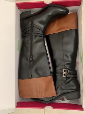 SO Trixie Black Two Tones Women's Riding Boots Multiple Sizes