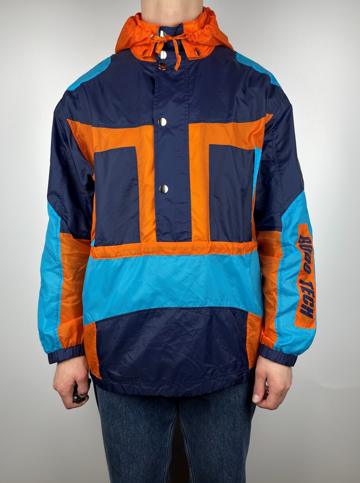 90's Bobo Tech Vintage Colorful Windbreaker Anorak Jacket