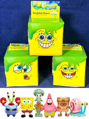 3 Unopened SPONGEBOB SLIMEEZ Figure - 3  Blind Box MYSTERY Slime ORIGINAL 6 Rare