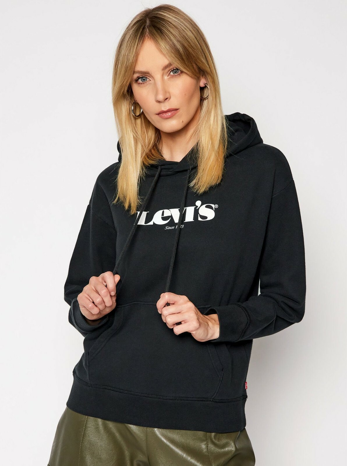 

Женская худи с рисунком Levis Shadow Lime Green Спортивная одежда Спортивная одежда Повседневная, Черный