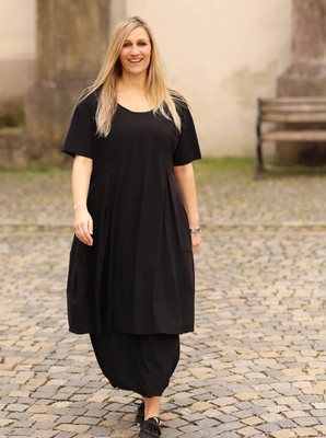 ELLI ELLI - LAGENLOOK TUNIKA KLEID GR 44 46 48 50 52 54 - SCHWARZ