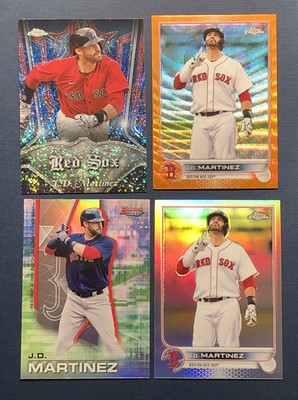 JD MARTINEZ ORANGE WAVE REFRACTOR SSP /25, PINSTRIPES REFRACTOR, + 2 REFRACTORS