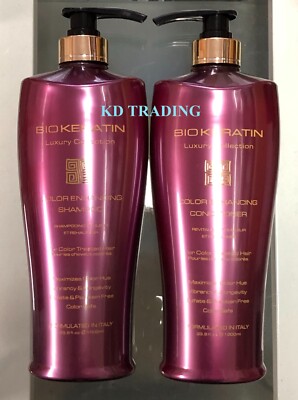 2-Pk BIO KERATIN Protein Luxury Botanical COLOR ENHANCING SHAMPOO & CONDITIONER 