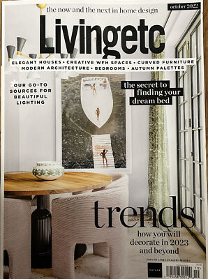 LIVING ETC OCT 2022 UK PUBLICATION, NEW & BEAUTIFUL MAGAZINE  Trends  Free Ship
