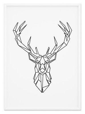 Bilder Drucke Fine Art Wandbild Origami Hirsch Tierposter Schwarz Weiss Design Geometrisch Mobel Wohnen Hsdsonline Com
