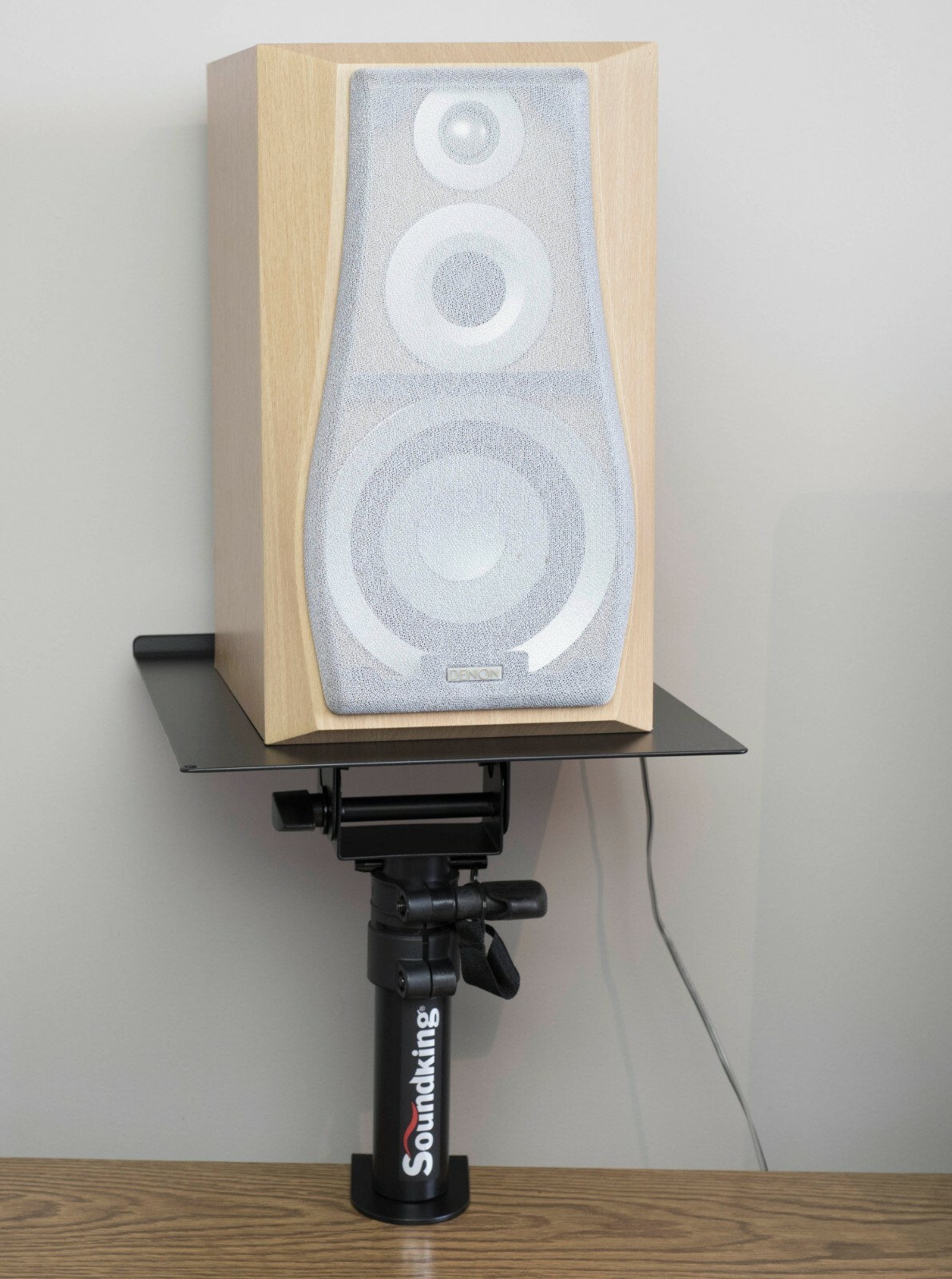 PAIR OF MONITOR SPEAKER ADJUSTABLE HEIGHT STANDS WITH TABLE TOP CCLAMP