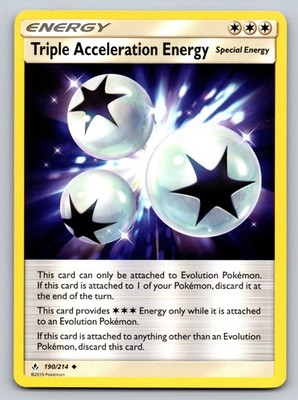 Triple Acceleration Energy 190/214 SM - Unbroken Bonds Pokemon Card - NM