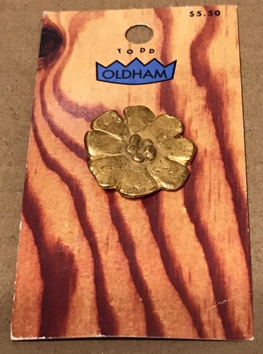 HTF TODD OLDHAM Modernist Gold Button on Original Card 7/8” TC137