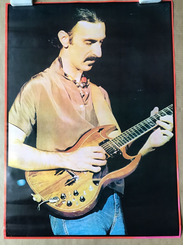 Frank Zappa Playing Guitar Ultra Rare Big O Vintage Import Poster. Free Ship.