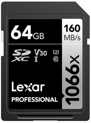 64GB Professional 1066x SDXC Memory Card, UHS-I, C10, U3, V30, Full-HD & 4K V...
